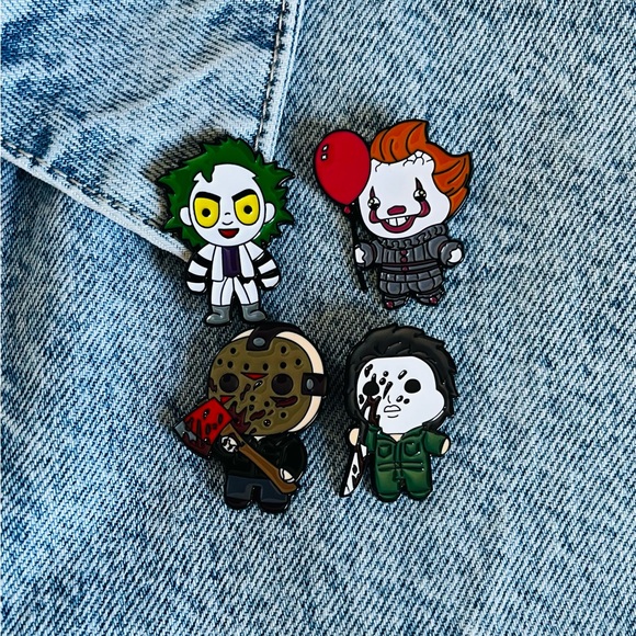 Horror Character Enamel Pins Set - Picture 1 of 5